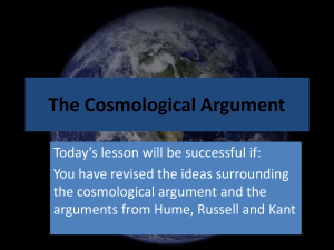 Revision The cosmological Argument