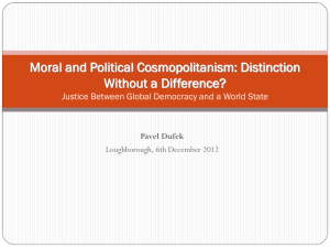 Moral and Political Cosmopolitanism