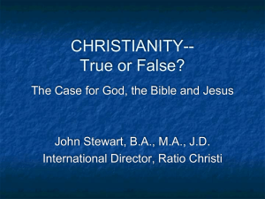 CHRISTIANITY-- True or False?