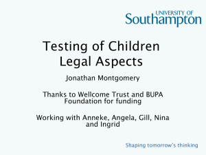 Testing of Children Legal Aspects