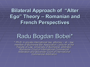 Bilateral Approach of “Alter Ego” Theory – Romanian