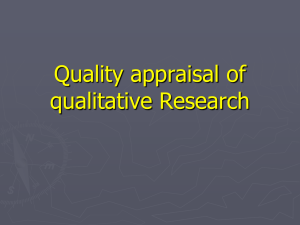 Quality in qualitative Research (Evaluation)