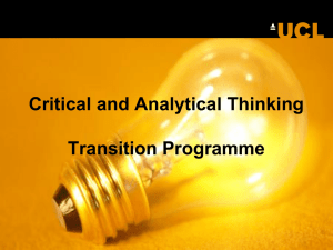 Critical and Analytical Thinking