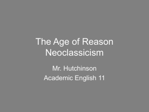 The Age of Reason Neoclassicism