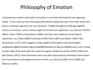 Philosophy of Emotion