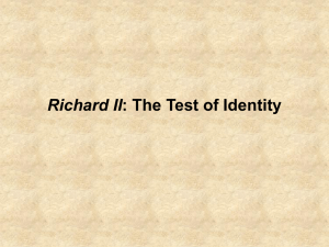 Richard II: The Test of Identity