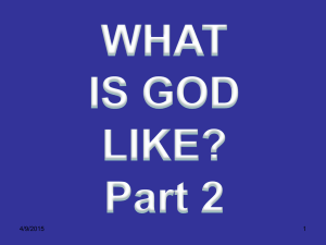 What is God like. Part 2 - Greatbarr Church of Christ, Birmingham