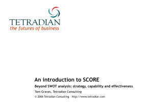 Introduction to SCORE - Tetradian Consulting