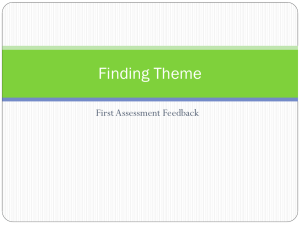 Finding theme in TKM, first assessment feedback