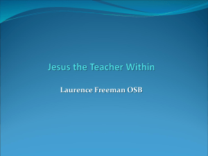 Jesus the Teacher Within - The school of meditation