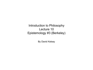 Berkeley - David Kelsey`s Philosophy Home Page