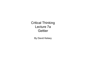 Lecture7a - David Kelsey`s Philosophy Home Page