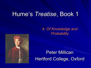 Lectures on Hume`s Treatise: 4 - Philosophy at Hertford College