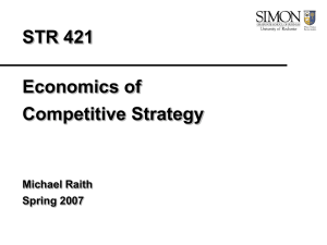Lecture: Sustainability of a competitive advantage