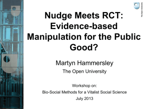 Birmingham Nudge and RCTs