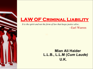 LAW OF Criminal Liability