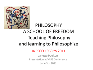 PHILOSOPHY A SCHOOL OF FREEDOM Teaching