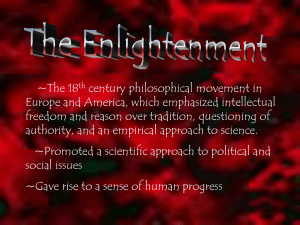 The Enlightenment - Ms. Miller Hosey