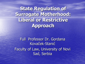 State Regulation of Surrogate Motherhood Powerpoint