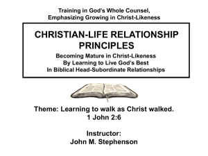 Christian-Life Relationship Principles