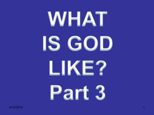 What is God like. Part 3 - Greatbarr Church of Christ, Birmingham