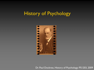 Lecture 1: Introduction to History of Psychology