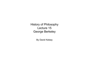 Berkeley - David Kelsey`s Philosophy Home Page