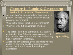 Chapter 1: People & Government