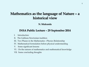 Mathematics as the language of Nature – a historical view