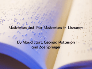 Modernism and Post Modernism in Literature