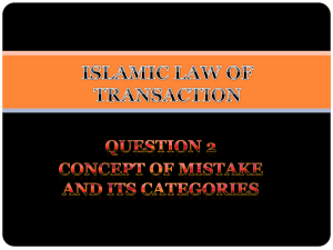 slide question 2 - LAW 737 Islamic Law of Transaction