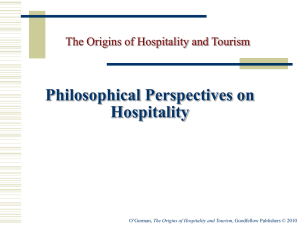 The Origins of Hospitlaity and Tourism
