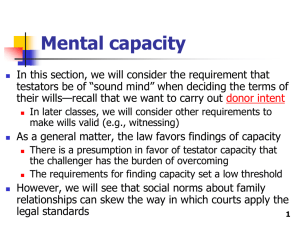 Mental capacity - Robert H. McKinney School of Law