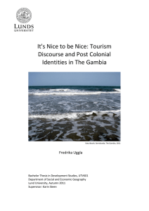 Tourism Discourse and Post Colonial Identities in The Gambia