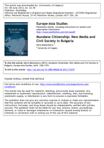 Mundane Citizenship: New Media and Civil Society in Bulgaria