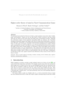 Higher-order theory of mind in Tacit Communication Game