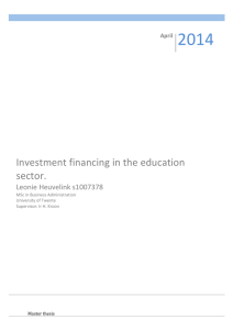 Investment financing in the education sector.