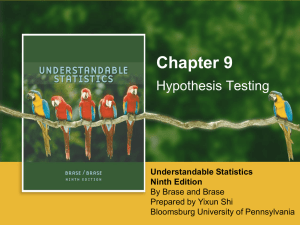 Chapter 9: Hypothesis Testing