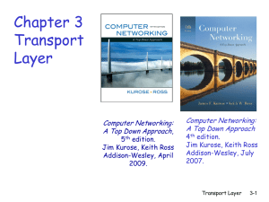 Chapter 3 Transport Layer - Department of Computer and