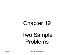 19: Two sample problems