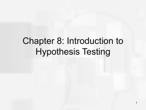 Chapter 8: Introduction to Hypothesis Testing