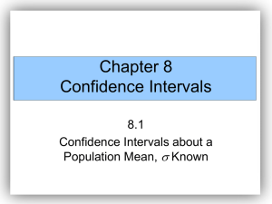 Chapter 8 Confidence Intervals