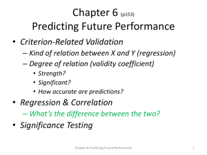 Chap 6 Predicting Future Performance