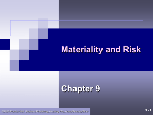 Chapter 9 – Materiality and Risk