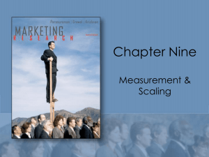 Chapter 9 Measurement & Scaling