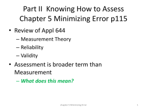 Chap 5 Minimizing Error in Measurement