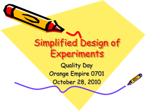 Simplified Design of Experiments