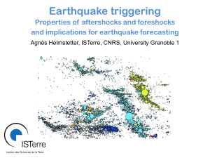 Earthquake triggering, foreshocks and aftershocks