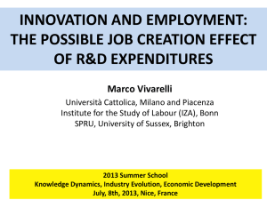 the possible job creation effect of r&d expenditures