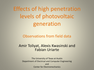 Effects of high penetration levels of photovoltaic generation